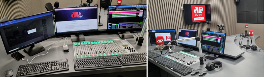 Radio Jovem Pan relies on the AEQ Forum IP mixing console for its local studios in Curitiba, Brazil